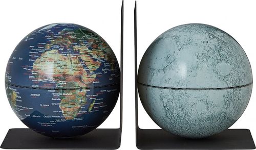 Globus emform Buchstützen-Set BOOKGLOBE EARTH MOON